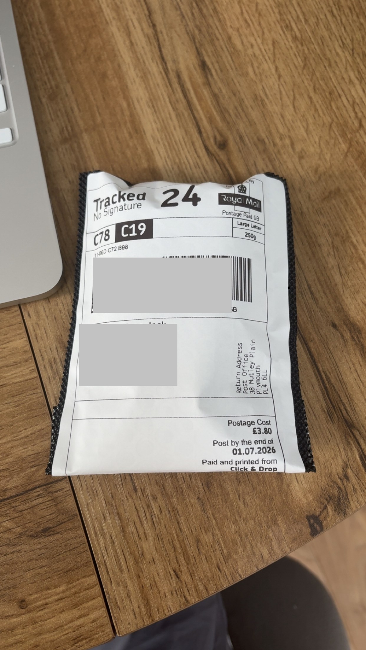 Royal Mail Tracked 24 — Sculpt Labs dispatch 11