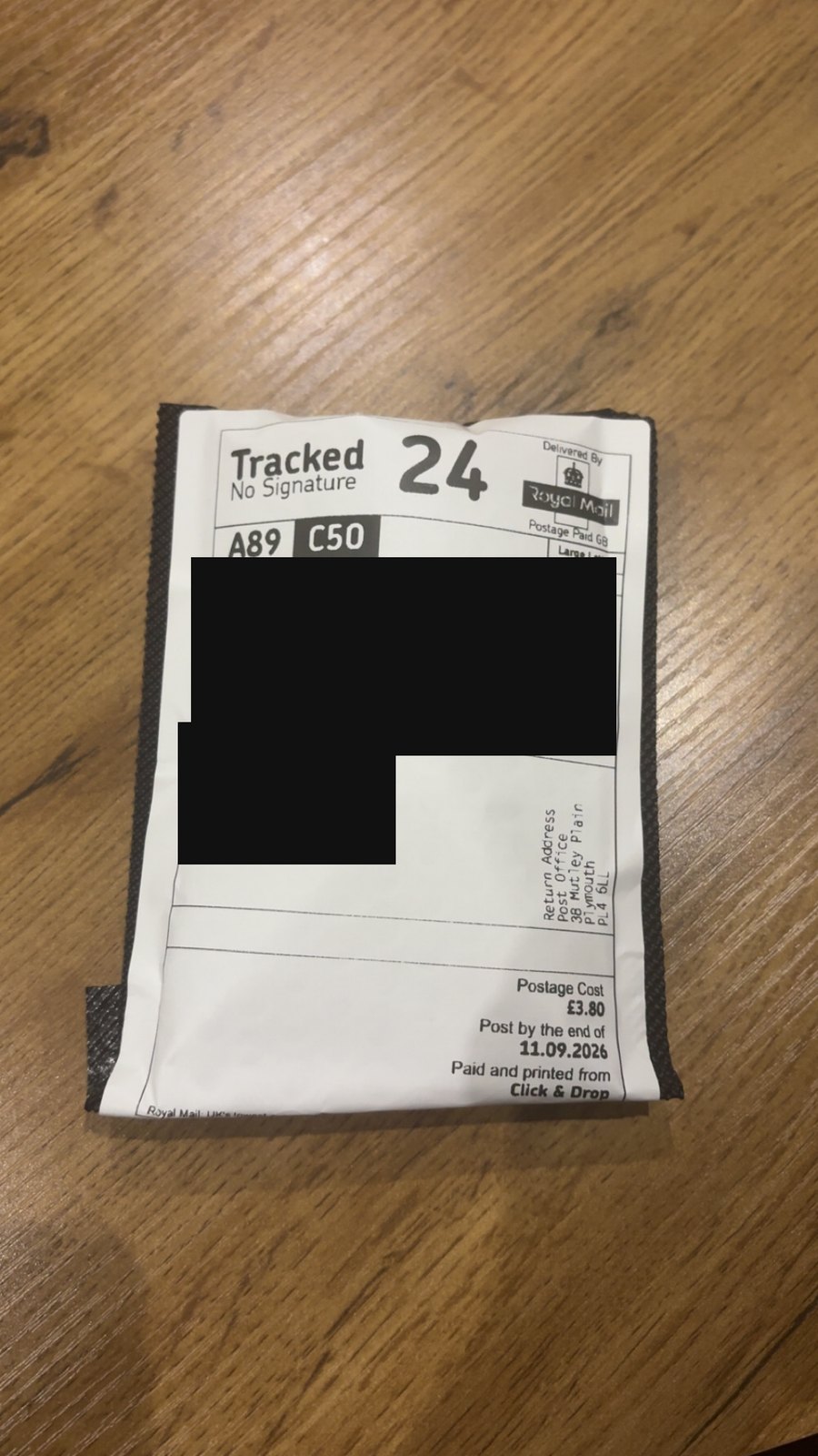 Royal Mail Tracked 24 — Sculpt Labs dispatch 15