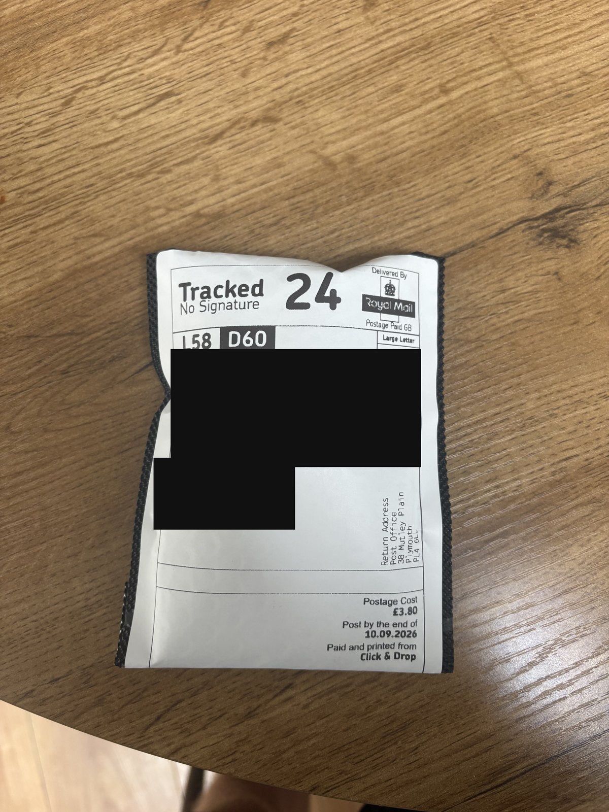 Royal Mail Tracked 24 — Sculpt Labs dispatch 17