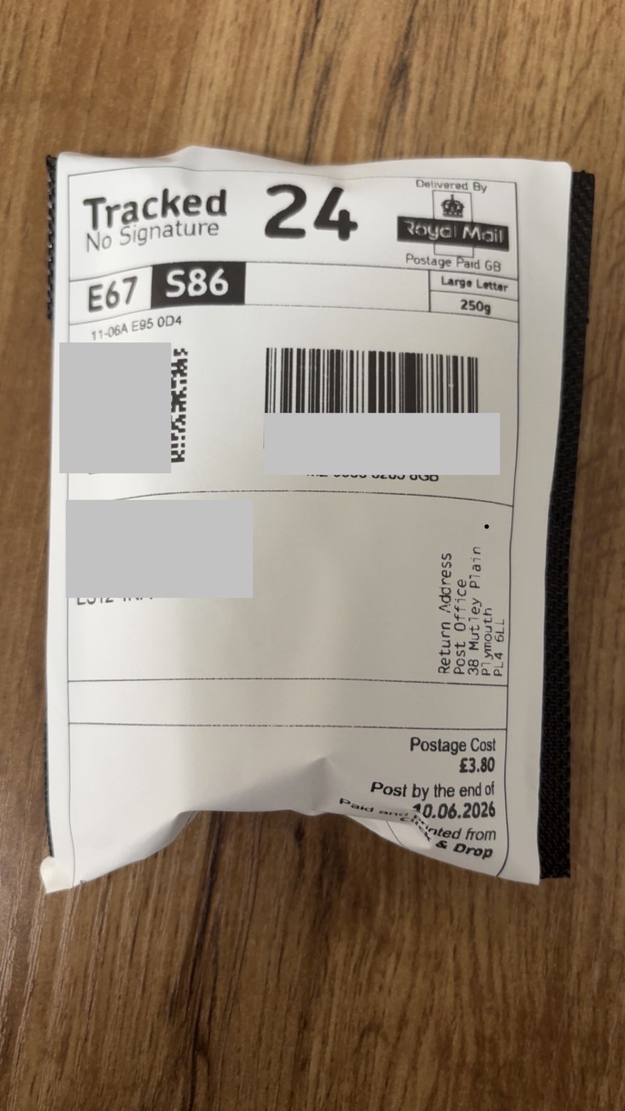 Royal Mail Tracked 24 — Sculpt Labs dispatch photo 2