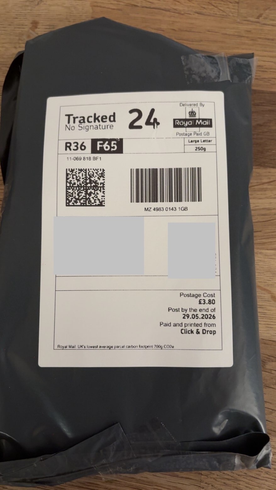 Royal Mail Tracked 24 — Sculpt Labs dispatch 5