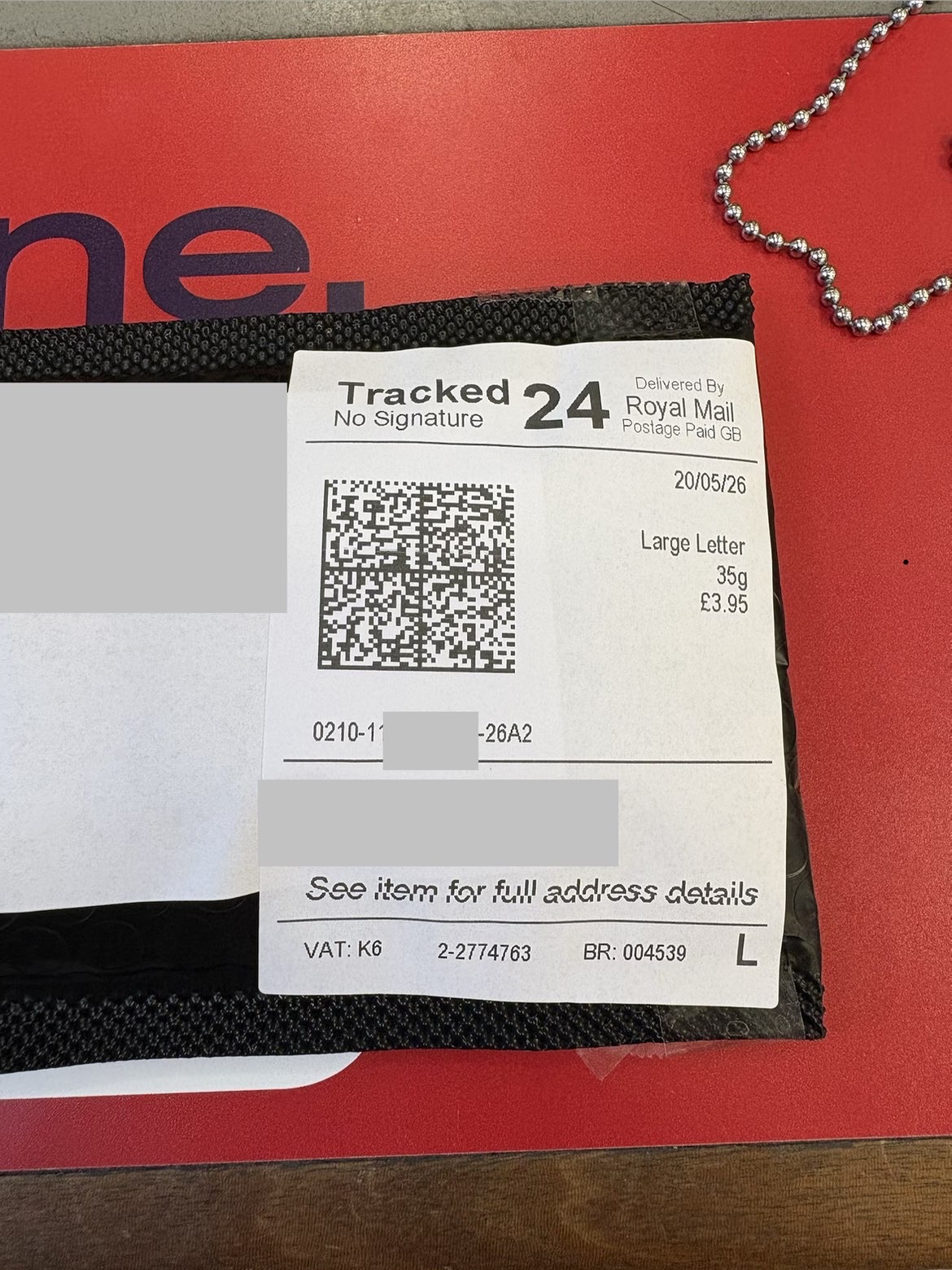 Royal Mail Tracked 24 — Sculpt Labs dispatch 6