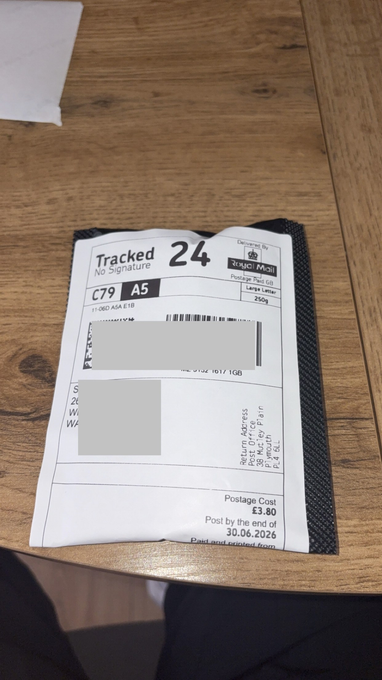 Royal Mail Tracked 24 — Sculpt Labs dispatch 9